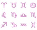 Zodiac symbols. Horoscope and astrology line signs.Vector design illustrations zodiac symbolism set